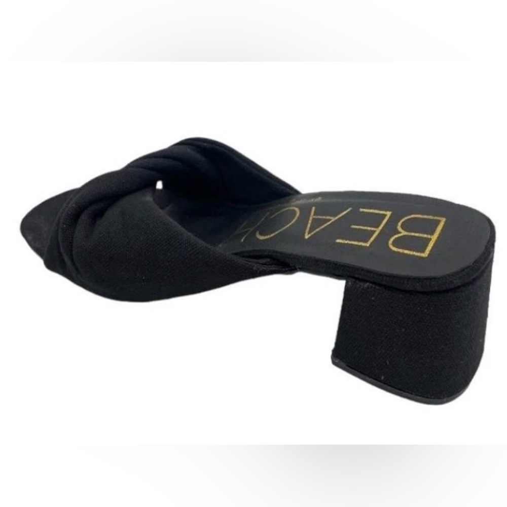 BEACH by Matisse Black Knotted Low Block Heel Mules